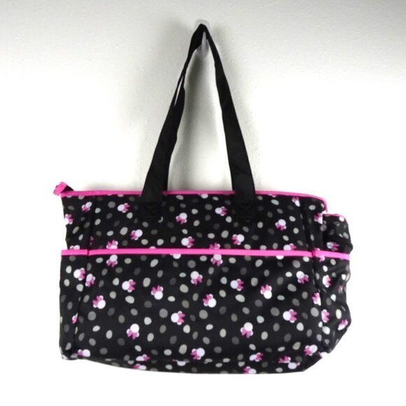 Disney Baby Minnie Mouse Diaper Bag 8 Pockets 4 Piece Set 19" Large NEW - Picture 5 of 11